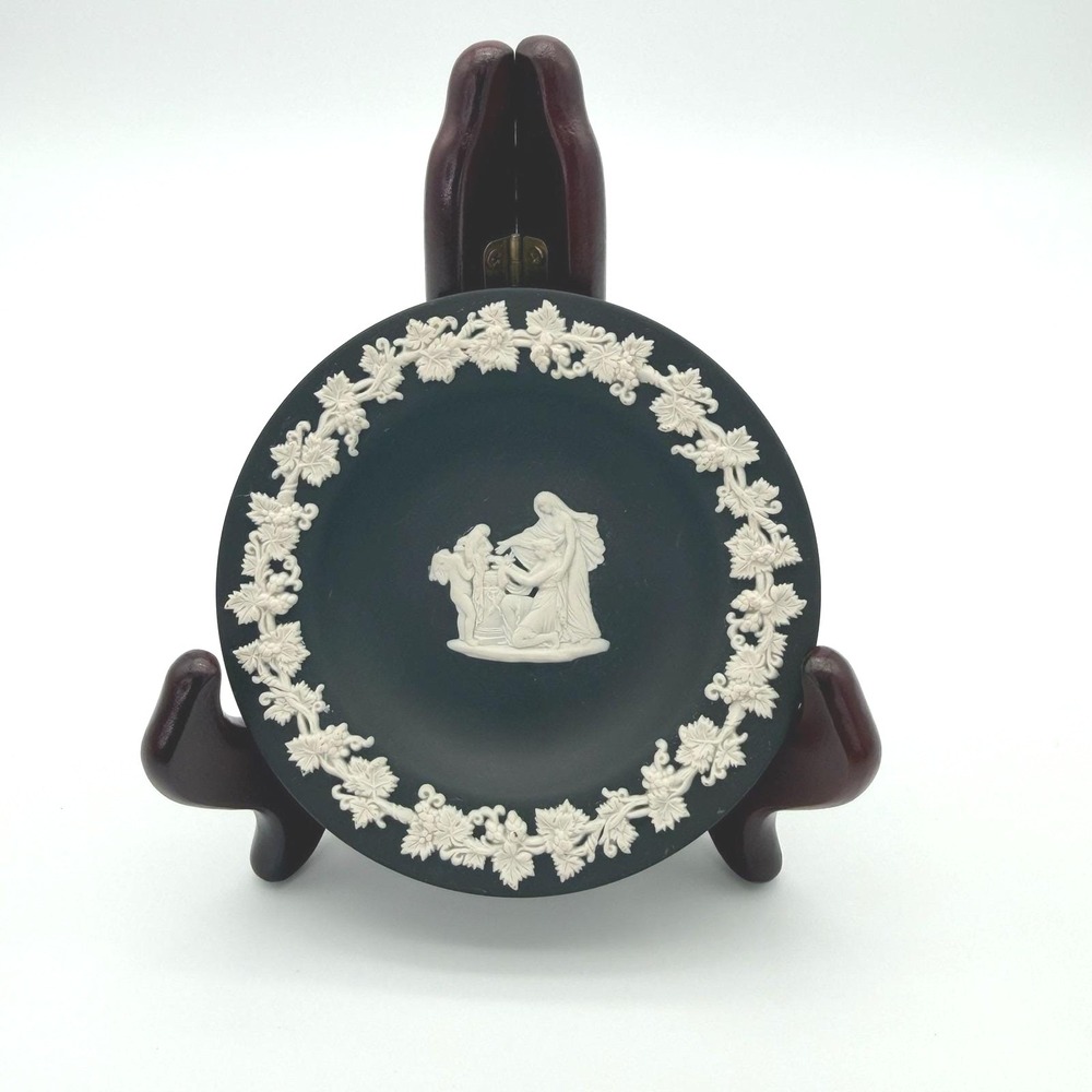Wedgwood Black Basalt Jasperware Small Plate 4.5 Inch